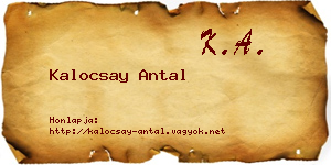 Kalocsay Antal névjegykártya